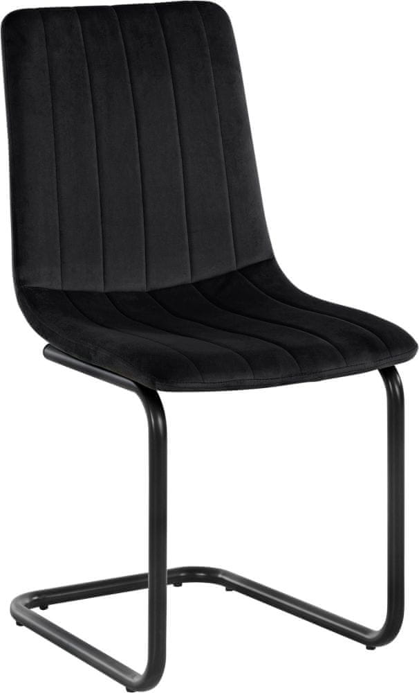 Danish Style Jedálenská stolička Marcela (SET 2 ks), zamat, čierna